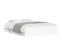 vidaXL Cama con Cajones, Somier de Listones, Armazón Base de Cama, Mueble para Dormitorio Hogar, Madera de Ingeniería Blanco 140x200 cm