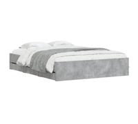 vidaXL Cama con Cajones, Somier de Listones, Armazón Base de Cama, Mueble para Dormitorio, Madera de Ingeniería Gris Hormigón 150x200 cm