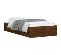vidaXL Cama con Cajones, Somier de Listones, Armazón Base de Cama, Mueble para Dormitorio, Madera de Ingeniería Marrón Roble 100x200 cm