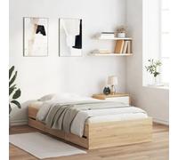 vidaXL Cama con Cajones, Somier de Listones, Armazón Base de Cama, Mueble para Dormitorio, Madera de Ingeniería Roble Sonoma 100x200 cm