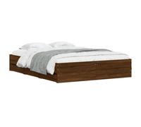 vidaXL Cama con Cajones, Somier de Listones, Armazón Base de Cama, Mueble para Dormitorio, Madera de Ingeniería Marrón Roble 150x200 cm