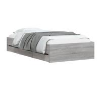 vidaXL Cama con cajones – Armazón y somier de listones, madera de ingeniería gris Sonoma 90x200 cm