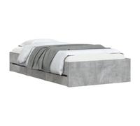 vidaXL Cama con Cajones, Somier de Listones, Armazón Base de Cama, Mueble para Dormitorio, Madera de Ingeniería Gris Hormigón 100x200 cm