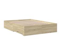 vidaXL Cama con Cajones, Somier Doble de Invitados, Estructura de Cama, Mueble para Dormitorio, Madera de Ingeniería Roble Sonoma 120x190 cm
