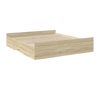 vidaXL Cama con Cajones, Somier Doble de Invitados, Estructura de Cama, Mueble para Dormitorio, Madera de Ingeniería Roble Sonoma 180x200 cm