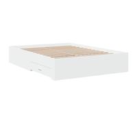 vidaXL Cama con cajones y somier doble Madera de ingeniería Blanco 120x190 cm