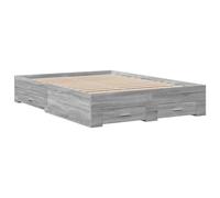 vidaXL Cama con Cajones, Somier Doble de Invitados, Estructura de Cama, Mueble para Dormitorio, Madera de Ingeniería Gris Sonoma 120x200 cm