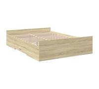 vidaXL Cama con Cajones, Somier Doble de Invitados, Estructura de Cama, Mueble para Dormitorio, Madera de Ingeniería Roble Sonoma 135x190 cm