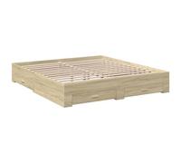 vidaXL Cama con Cajones, Somier Doble de Invitados, Estructura de Cama, Mueble para Dormitorio, Madera de Ingeniería Roble Sonoma 180x200 cm