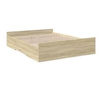 vidaXL Cama con Cajones, Somier Doble de Invitados, Estructura de Cama, Mueble para Dormitorio, Madera de Ingeniería Roble Sonoma 150x200 cm