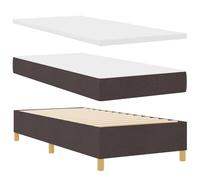 vidaXL Cama con canapé y colchón con Banco Marrón Oscuro 90x200 cm de Tela