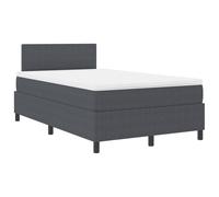 vidaXL Cama con Box Spring con Colchón Gris Oscuro Tamaño 120X200 cm Tela de Corduroy Estructura de Madera Solución de Sueño Moderna Diseño Compacto Ideal para Decoración del Dormitorio. Memoria de E