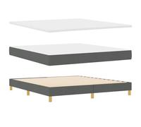 vidaXL Cama con colchón Gris Oscuro 180x200 cm de Tela, Cabecero diseño de Bloques de Diamante Gris Oscuro 180 cm de Tela