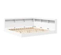 vidaXL Cama estantería Blanca 180 x 200 cm de Madera técnica, diseño Minimalista. Amplio Espacio de Almacenamiento para el Interior. Ahorra Espacio en el Dormitorio. Muebles Modernos, compactos e in