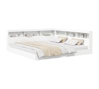 vidaXL Cama con Estantería Blanco 180 x 200 cm Madera de ingeniería | Montones de espacio para tus cosas, En forma de L y puedes configurarla de dos maneras distintas,