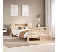 vidaXL Cama con estantería sin colchón Madera Maciza de Pino 120x190cm