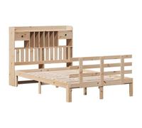 vidaXL Cama con estantería sin colchón Madera Maciza de Pino 135x190cm