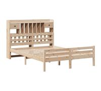 vidaXL Cama con estantería, sin colchón, 160 x 200 cm, madera de pino maciza