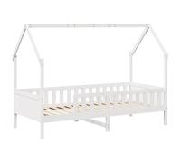 vidaXL Cama con forma de casa para niños madera maciza blanca 80x200 cm