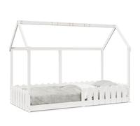 vidaXL Cama con forma de casa de niños madera maciza blanca 90x190 cm, estructura de cama con forma de casa para hijos, estructura de cama, estructura de cama para hijos