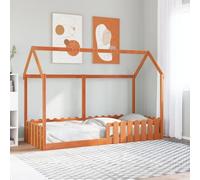 Cama Con Forma De Casa De Niños Madera Maciza Marrón 80x200 Cm Vidaxl