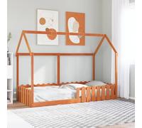 vidaXL Cama con forma de casa de niños madera maciza marrón 90x190 cm, estructura de cama con forma de casa para hijos, estructura de cama, estructura de cama para hijos