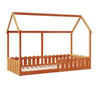 vidaXL Cama con forma de casa de niños madera maciza marrón 90x190 cm, estructura de cama con forma de casa para hijos, estructura de cama, estructura de cama para hijos
