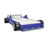 Vidaxl cama con forma de coche de carreras para niños 90x200 cm azul