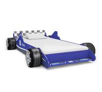 Vidaxl cama con forma de coche de carreras para niños 90x200 cm azul