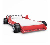 vidaXL Cama con Forma de Coche de Carreras para Niños Mobiliario Infantil Niños Pequeños Diseño Atractivo Funcional Cómoda Confortable 90x200cm Roja
