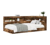 vidaXL Cama con librero Roble Ahumado 75x190 cm Madera elaborada