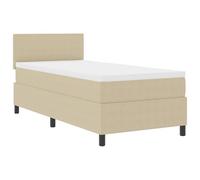 vidaXL Cama con Base de Resortes con Colchón Beige Claro 80x200 cm Tela de Terciopelo