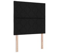 vidaXL Cama con muelles ensacados con colchón & luz LED Negra 120x200 cm Tela