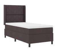 vidaXL Cama con somier colchón y LED Marrón Oscuro 100x200 cm Tela
