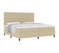 vidaXL Cama con Somier con Colchón Beige Claro 200x200 cm Tela de Sarga