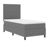 vidaXL Cama con Somier con Colchón Gris Claro 80x200 cm Tela de microvelour