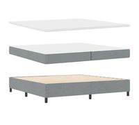 vidaXL Cama con Somier con Colchón y Banqueta Tela Gris Claro 80X200 cm Diseño Chido Construcción Duradera Y Soporte Cómodo Ideal para Dormitorio Mueble Funda con Cremallera Protector Almohadilla To