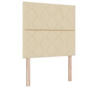 vidaXL Cama con Somier con Colchón y LED Crema 100x200 cm Tela