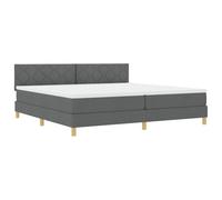 vidaXL Cama con somier con colchón y LED Gris Oscuro 200x200 cm Tela