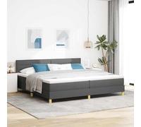 vidaXL Cama con Somier con Colchón y LED Gris Oscuro 200X200 cm Tela Diseño Moderno para Dormitorio de Adulto Algodón Transpirable Estructura de Madera Robusta Protector Pad Topper de Espuma Funda