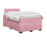 vidaXL Cama con somier con colchón y LED rosa 120 x 190 cm terciopelo | Iluminación versátil con tira LED USB, ajuste de altura con cabezal flexible, sensación equilibrada para todos