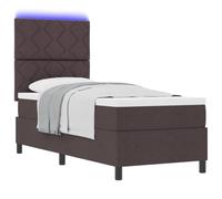 vidaXL Cama con somier y colchón de con luz LED en Gris Oscuro, 80 x 200 cm, Marco de Tela para tu habitación acogedora. Tiene Espacio de Almacenamiento, un Estilo Moderno y le da un Toque Bonito a