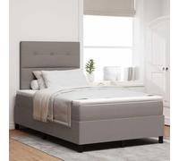 vidaXL Cama con somier y colchón de con luz LED - Taupe - 120 x 200 cm - Estructura de Tela - Ideal para tu Cuarto - Muebles Elegantes y cómodos