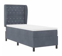 vidaXL Cama con somier y colchón en Gris Oscuro de 80 x 200 cm. Tiene un Sistema de muelles Individuales y una Funda con Cremallera Que se Puede Quitar. Ideal para un Dormitorio Moderno y contemporá
