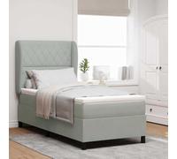 vidaXL Cama con somier y colchón Gris Claro 100 x 200 cm de Terciopelo. Tiene un Sistema de Bolsillos extraíbles y una Cubierta con Cremallera. Ideal para un Dormitorio Moderno y cómodo.