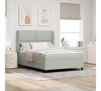 vidaXL Cama con somier y colchón Gris Claro 140 x 190 cm. Sistema de Bolsillo, Terciopelo y Funda con Cremallera Desmontable. Muebles Modernos para el Dormitorio en un Estilo contemporáneo