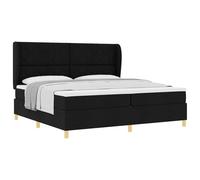 vidaXL Cama con Somier y Colchón Gris Oscuro 90x190 cm de Tela Negro, Cabecera Ajustable, Cama Moderna con colchón de muelles, Estructura de Madera, Mueble Funcional para el Dormitorio