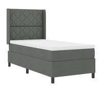 vidaXL Cama con somier y colchón LED Gris Oscuro 90x200 cm Tela