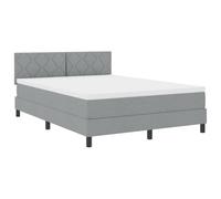 vidaXL Cama con Sommier y Colchón & LED Gris Claro 140x200 cm Tela