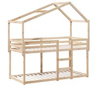vidaXL Cama con Techo Madera Maciza de Pino 90x200 cm, Cama, armazón de Cama, Cama Alta, Muebles de Dormitorio, somier de Cama, armazón de litera